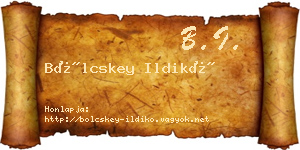 Bölcskey Ildikó névjegykártya