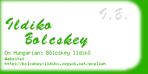 ildiko bolcskey business card